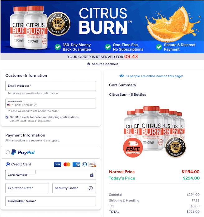 citrusburn-order-page